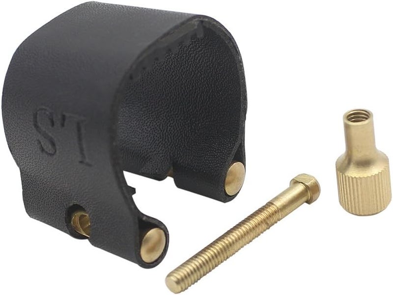 Mowind Artificial Leather Compact Durable Ligature Fastener for Alto Sax Saxophone Rubber Mouthpiece - Image 2